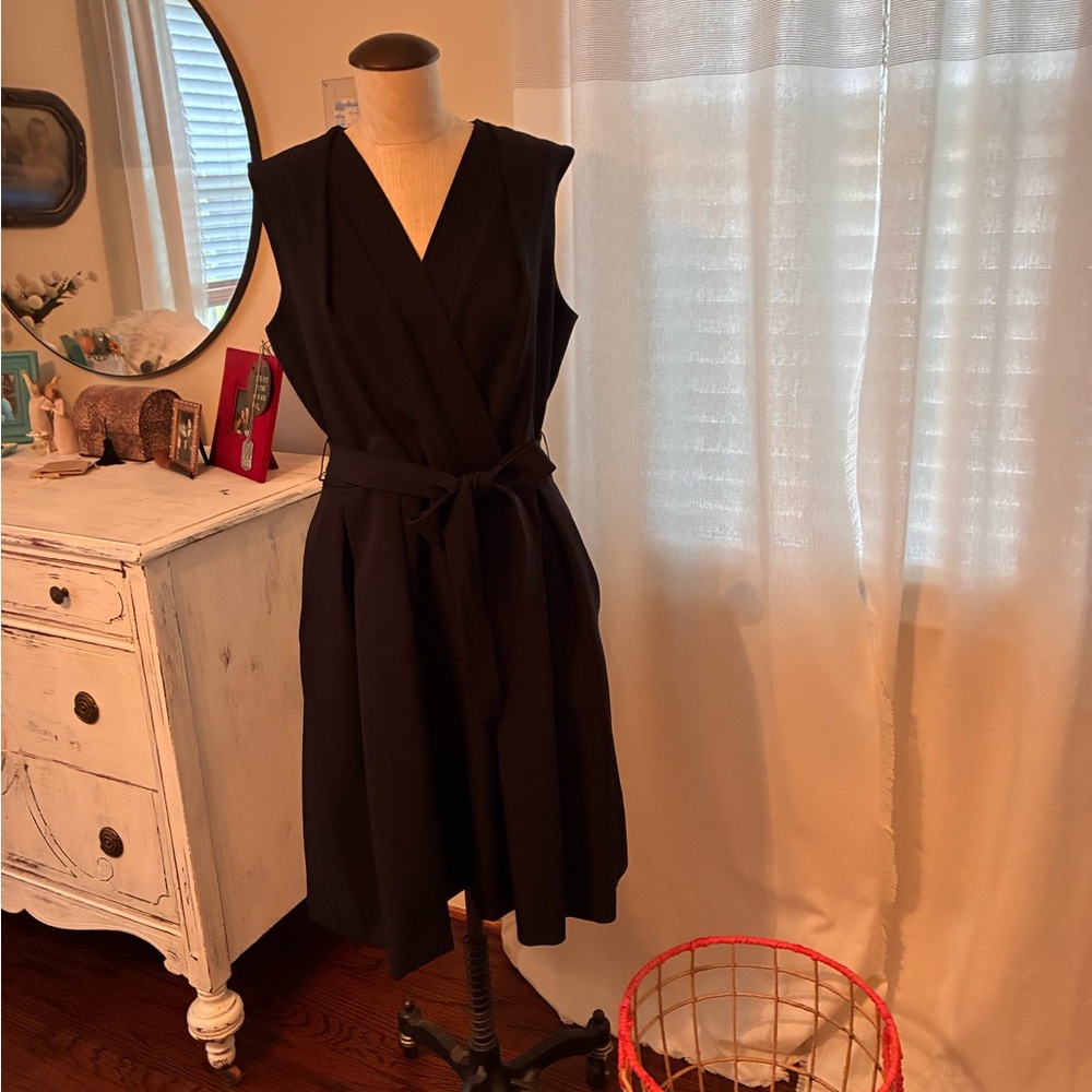 White House Black Market Black Wrap Midi Dress